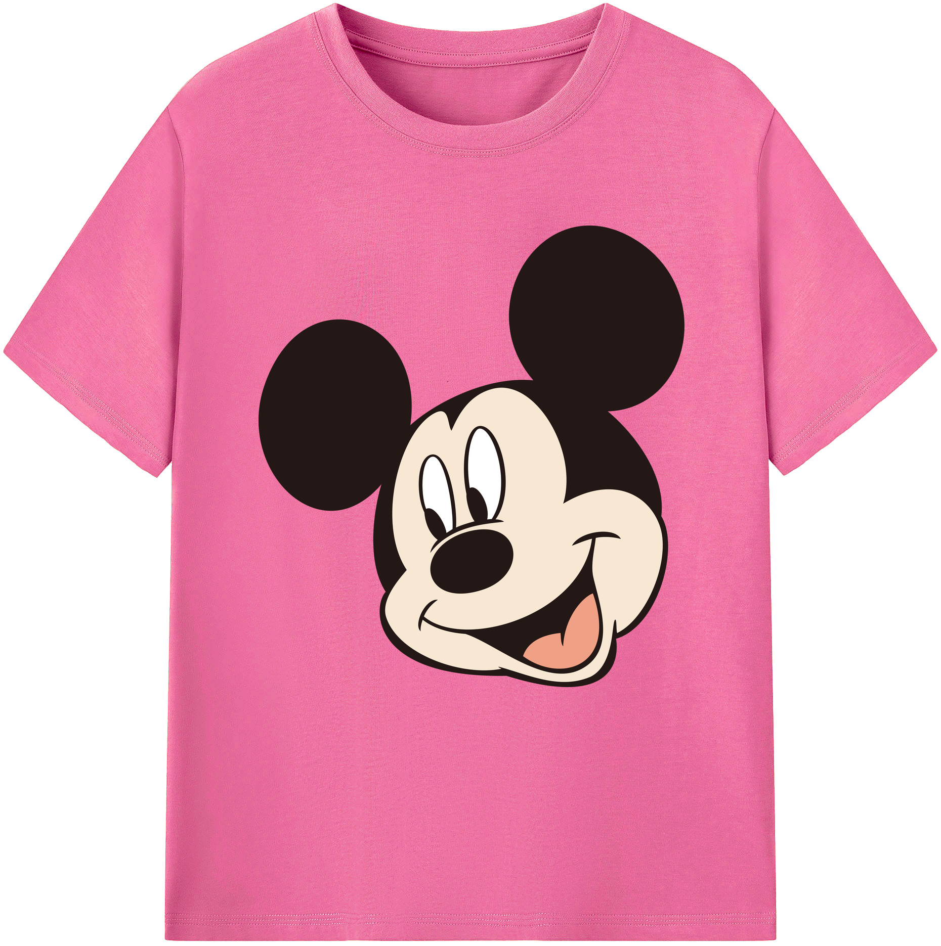 （画像用） ミッキーマウス Mickey Mouse レディースカジュアルプリントTシャツ（綿100％）